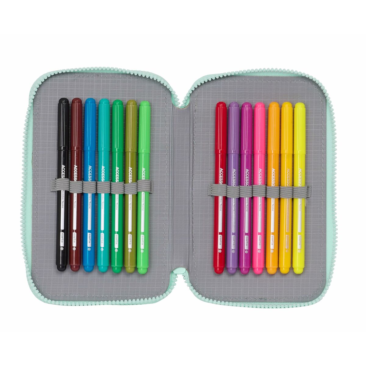 Dubbelt pennfodral Snoopy Groovy Aquamarine 12.5 x 19.5 x 4 cm 28 Delar - 5