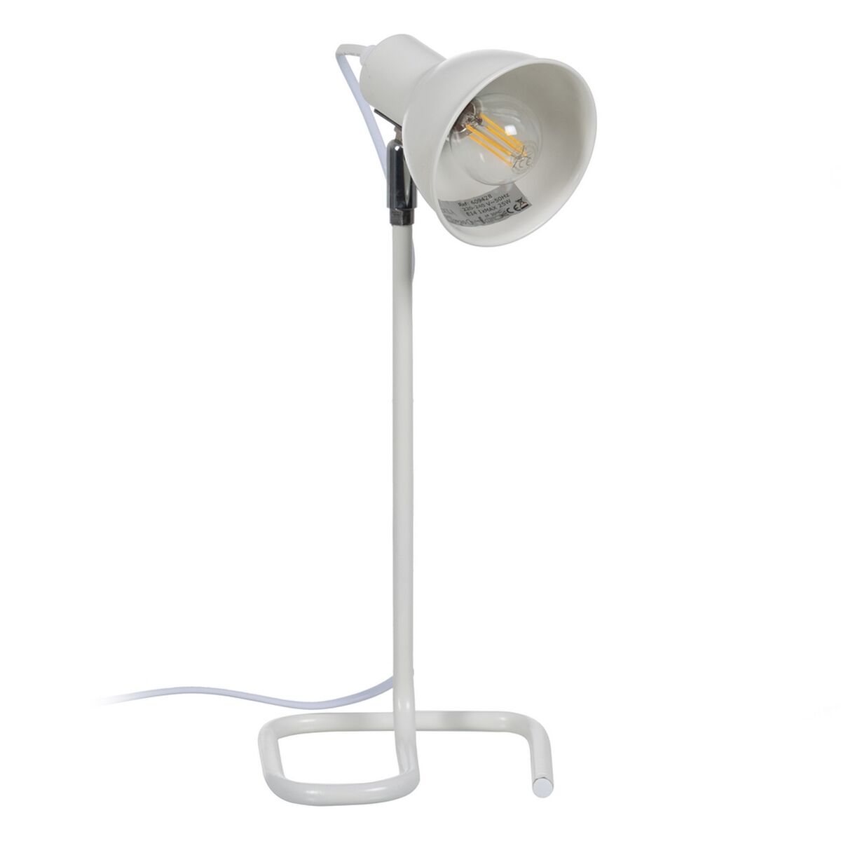 Bordslampa Vit Järn 25 W 220-240 V 15 x 14,5 x 36,5 cm