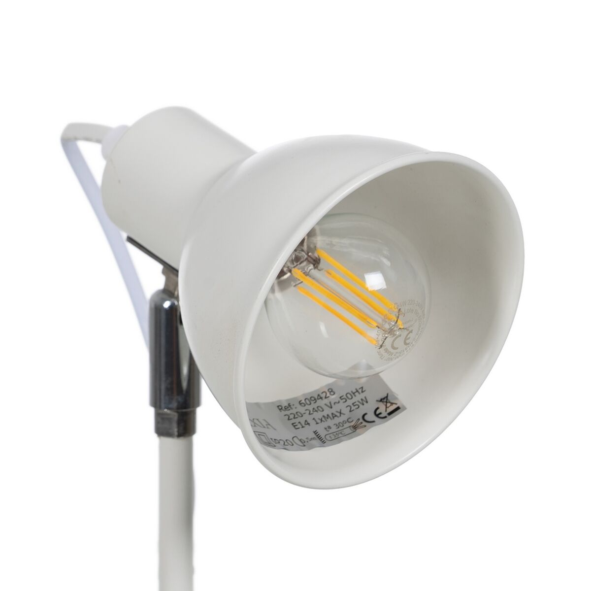 Bordslampa Vit Järn 25 W 220-240 V 15 x 14,5 x 36,5 cm - 7