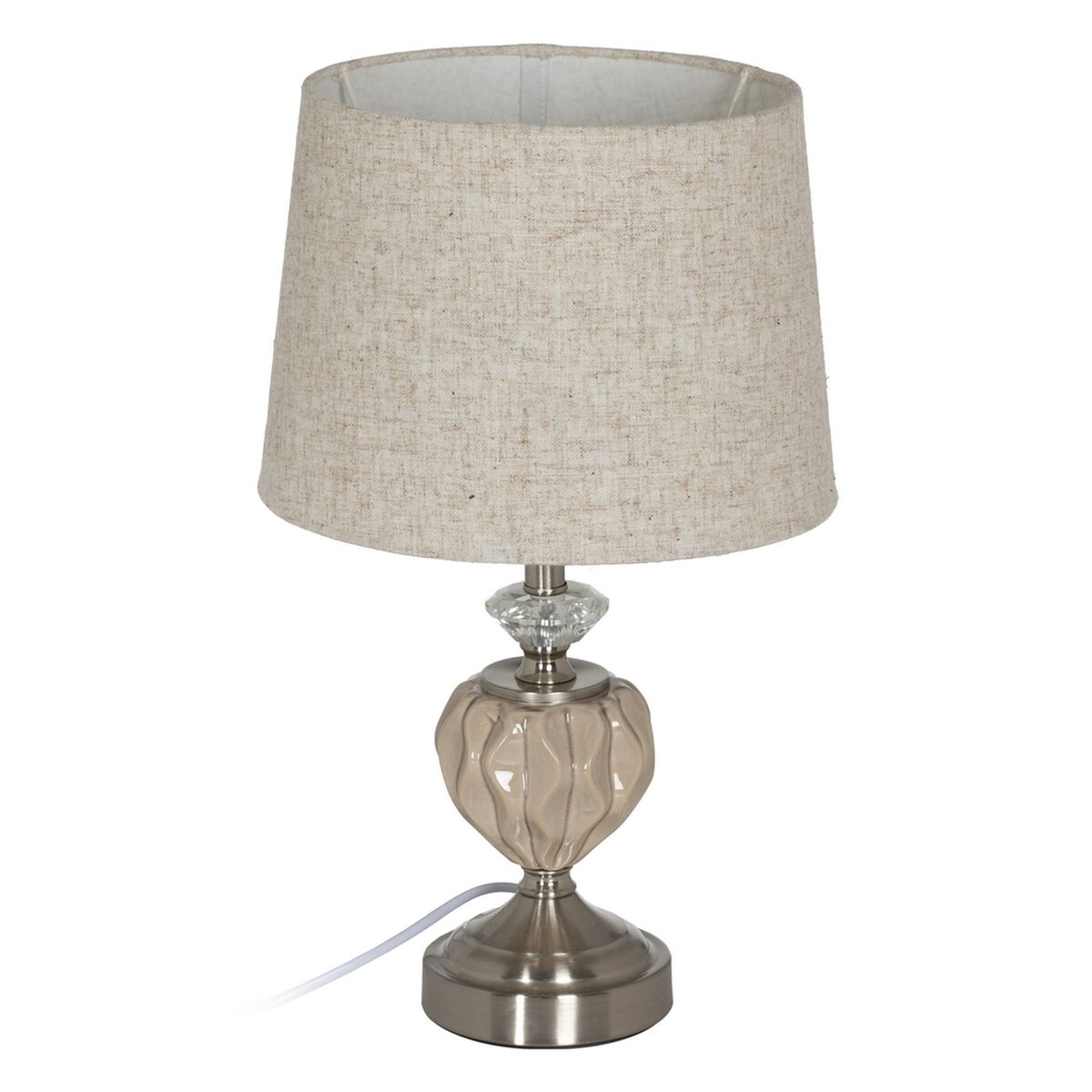 Bordslampa Beige Silvrig Metall Glas 10 W 220 V 27 x 27 x 44 cm
