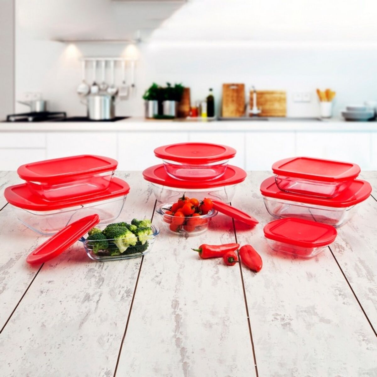 Hermetisk matlåda Ô Cuisine Transparent Borosilikatglas - 8