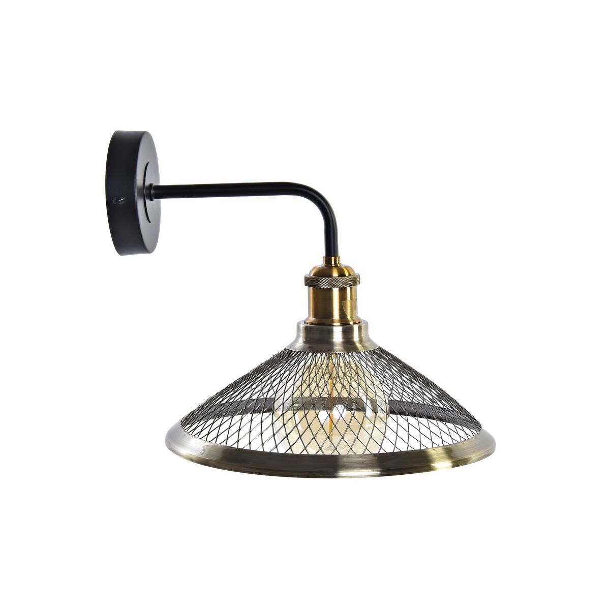Vägglampa DKD Home Decor Svart Gyllene Metall 220 V 50 W (27 x 28 x 28 cm)