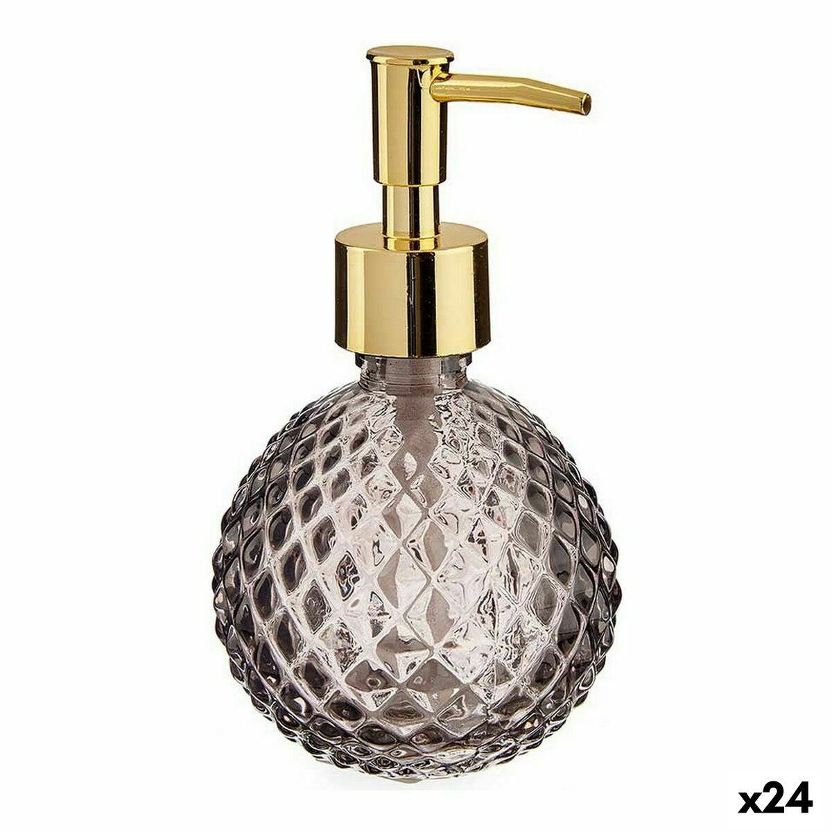 Tvåldispenser 200 ml Gyllene Antracitgrå Glas ABS 24 antal (8,5 x 15 x 9 cm) - 3