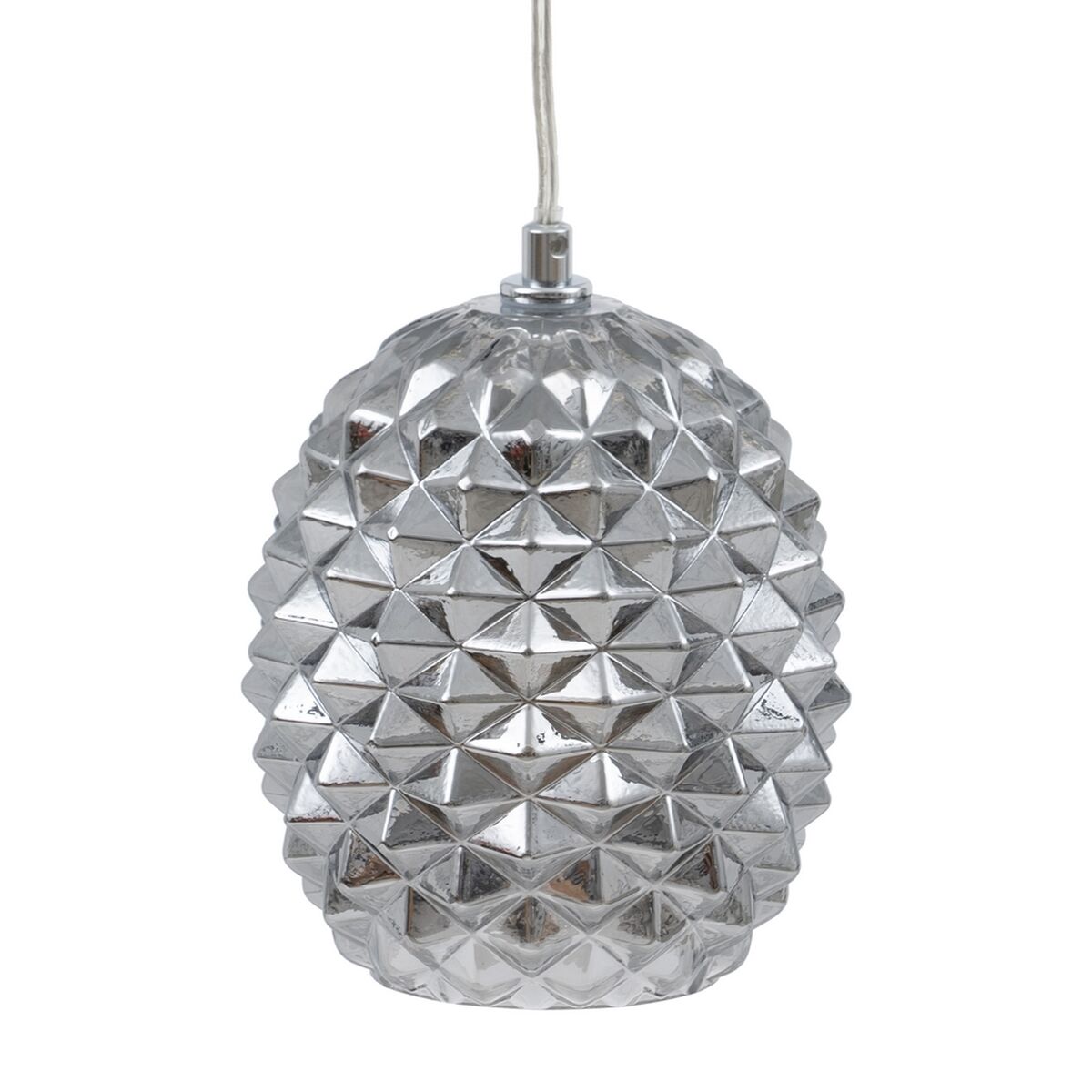 Taklampa 15 x 15 x 17,5 cm Glas Silver Järn Ø 15 cm