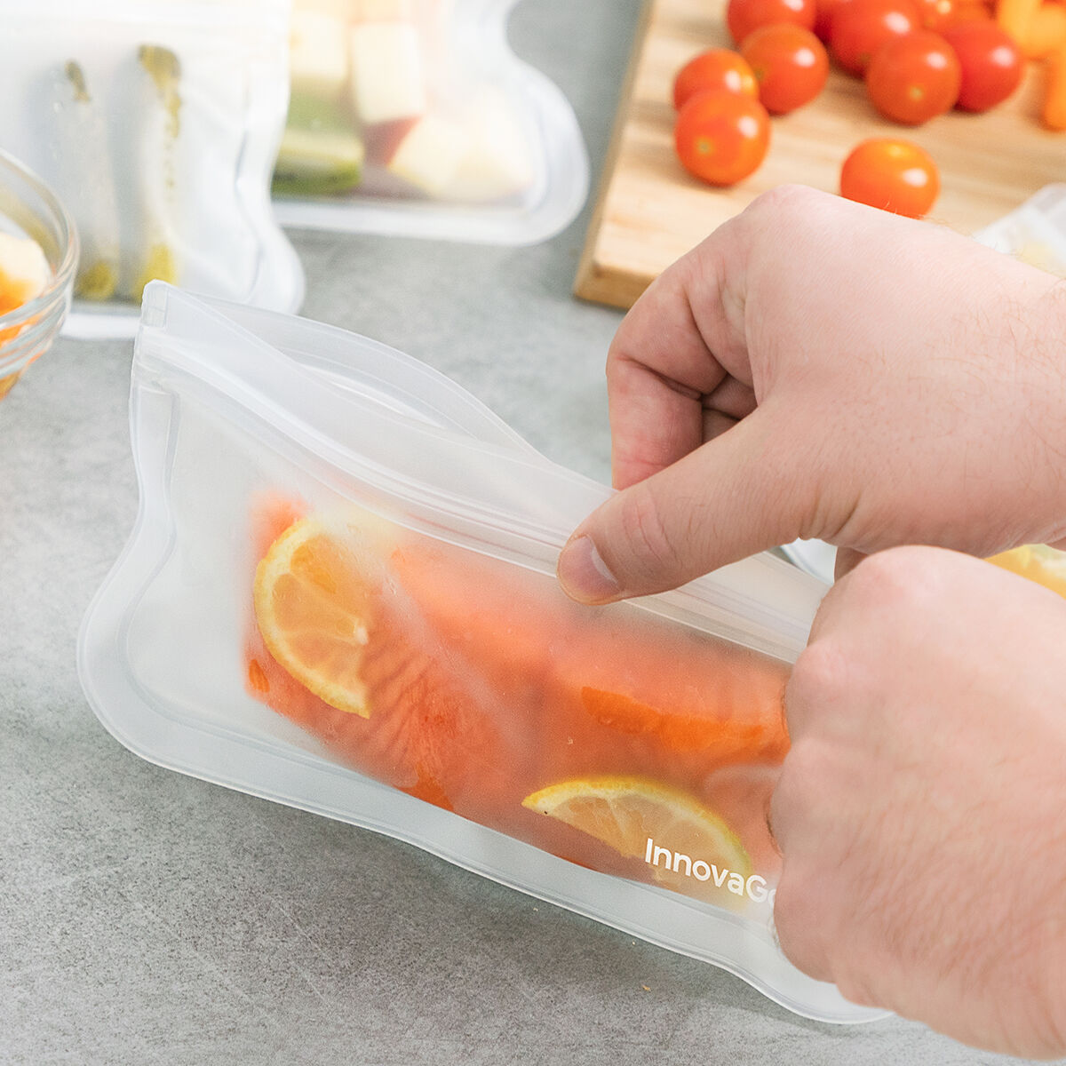 Set med återanvändningsbara livsmedelspåsar Freco InnovaGoods 10 Delar - 18