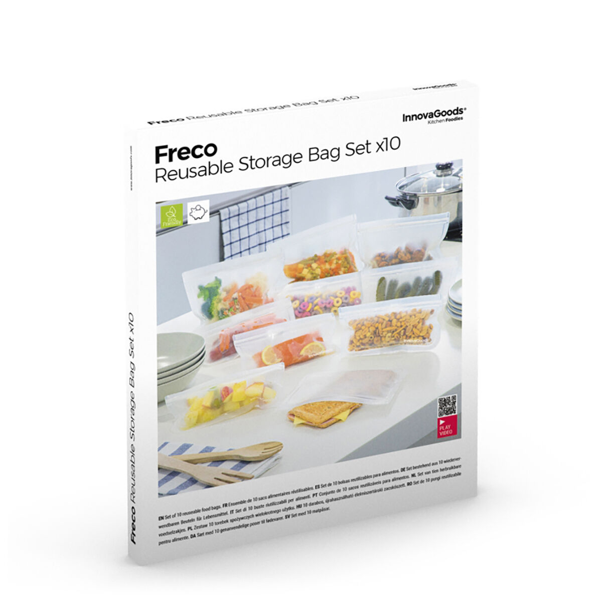 Set med återanvändningsbara livsmedelspåsar Freco InnovaGoods 10 Delar - 28