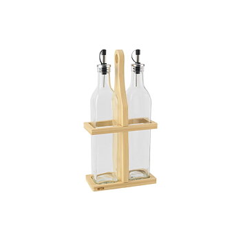 Kryddset Quttin Brun Transparent Glas Bambu 0,5 L 2 Delar (12 antal)
