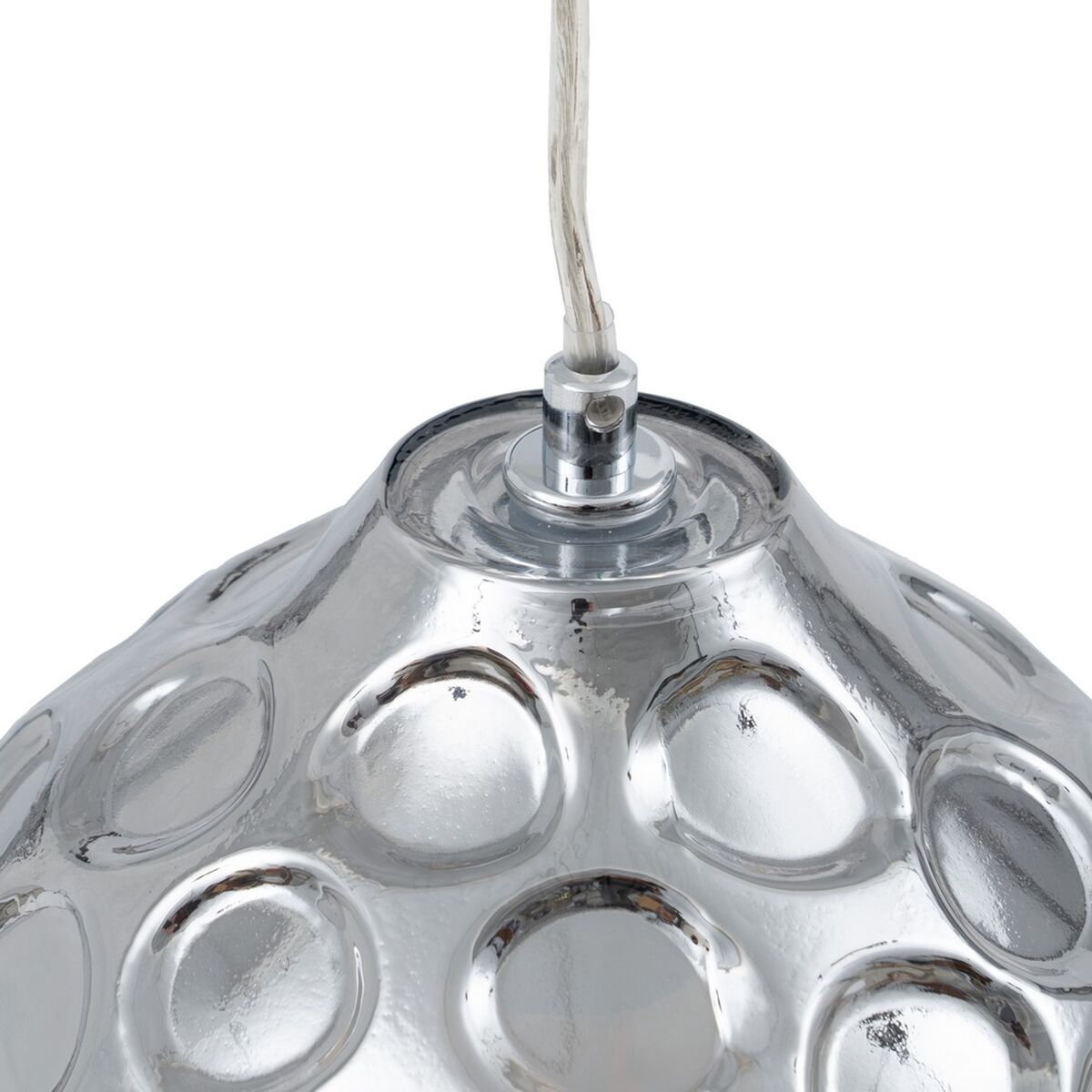 Taklampa 18 x 18 x 17,5 cm Glas Silver Järn Ø 18 cm - 4