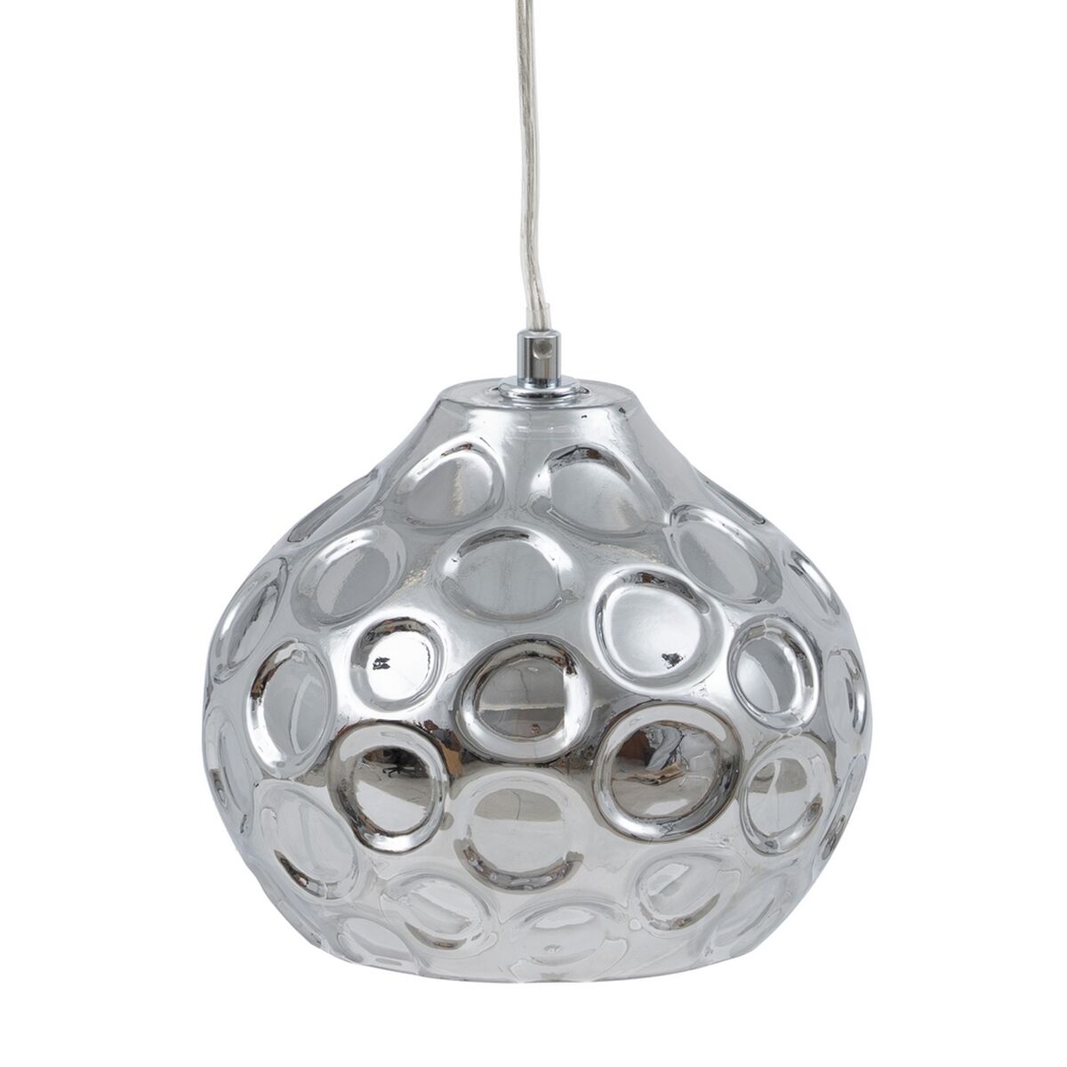 Taklampa 18 x 18 x 17,5 cm Glas Silver Järn Ø 18 cm