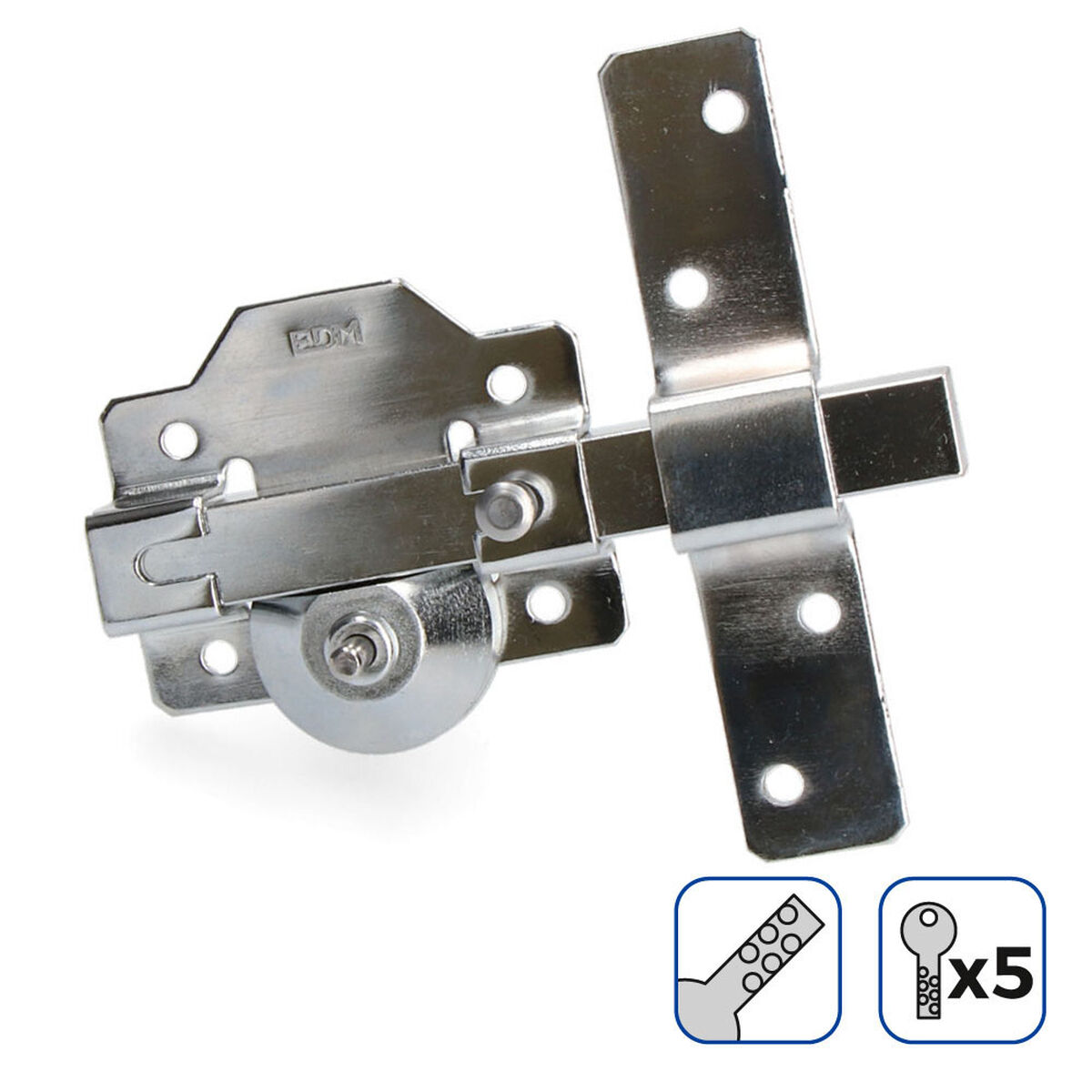 Säkerhetslås EDM 85196 ickel Stål - 4