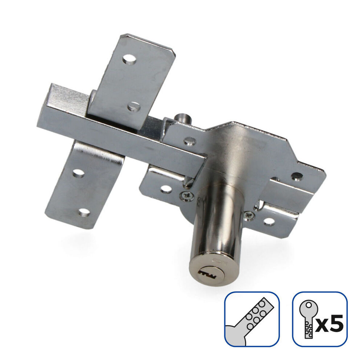 Säkerhetslås EDM 85196 ickel Stål - 5