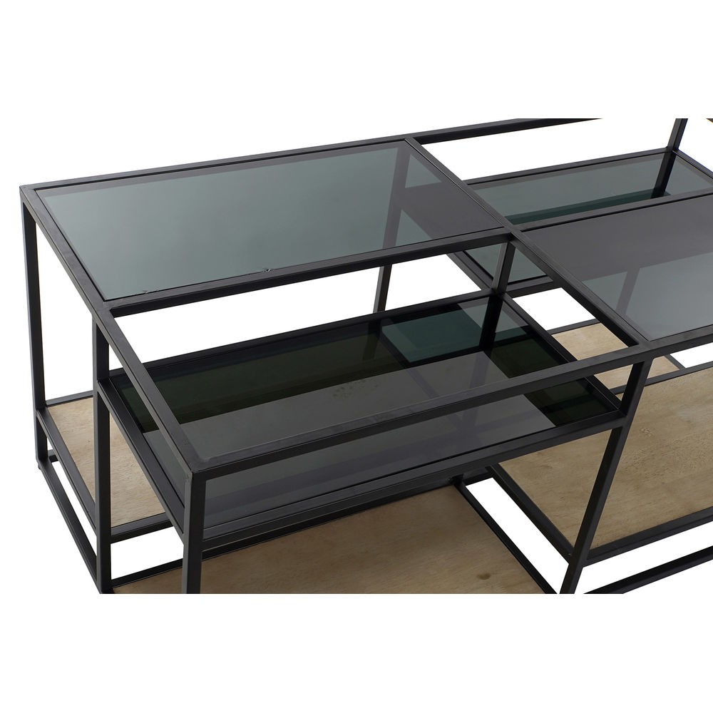 Soffbord DKD Home Decor 8424001787234 Svart Multicolour Naturell Trä Metall Speglar 120 x 60 x 50 cm - 3