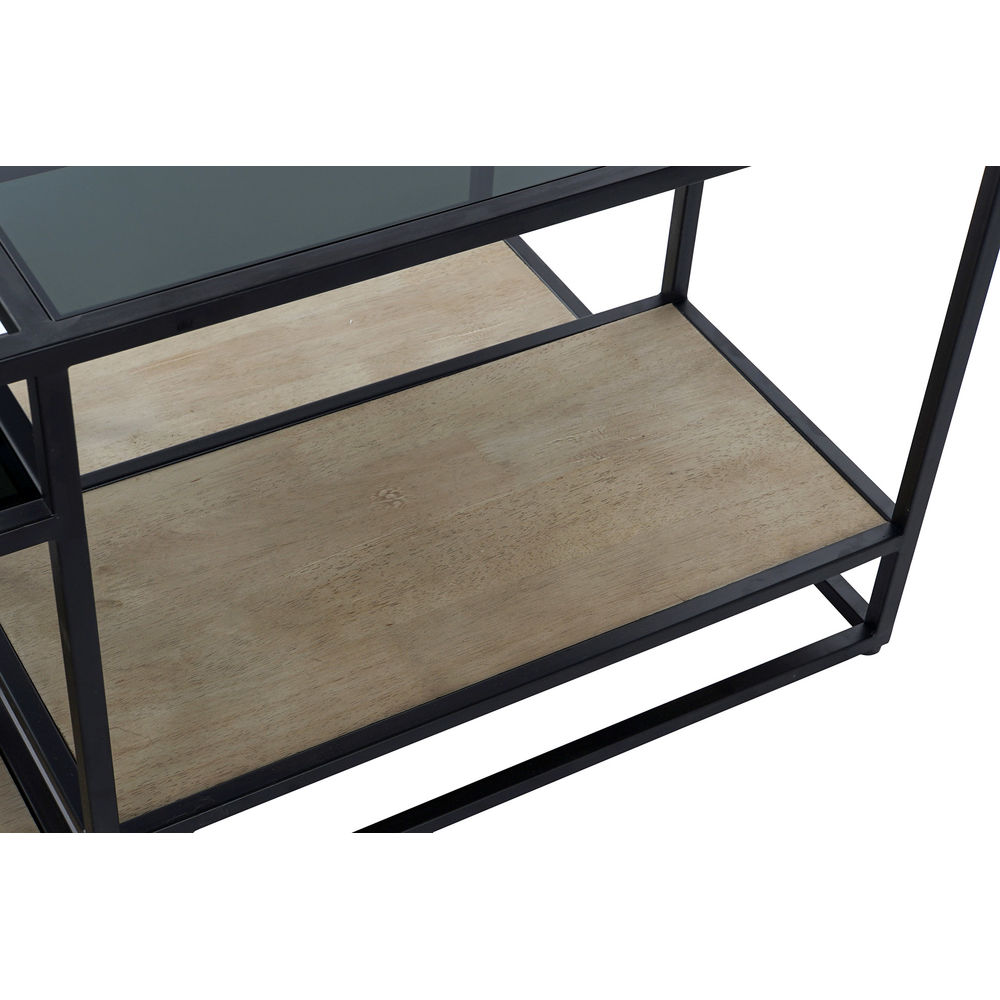 Soffbord DKD Home Decor 8424001787234 Svart Multicolour Naturell Trä Metall Speglar 120 x 60 x 50 cm - 2