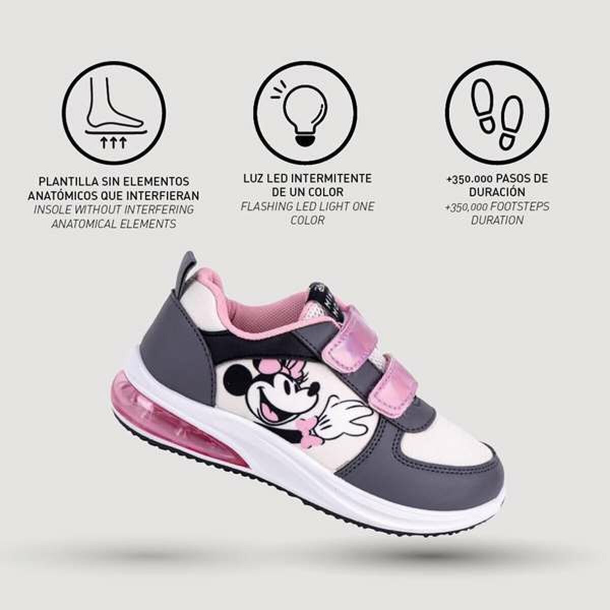 Sportskor för barn Minnie Mouse Grå - 4