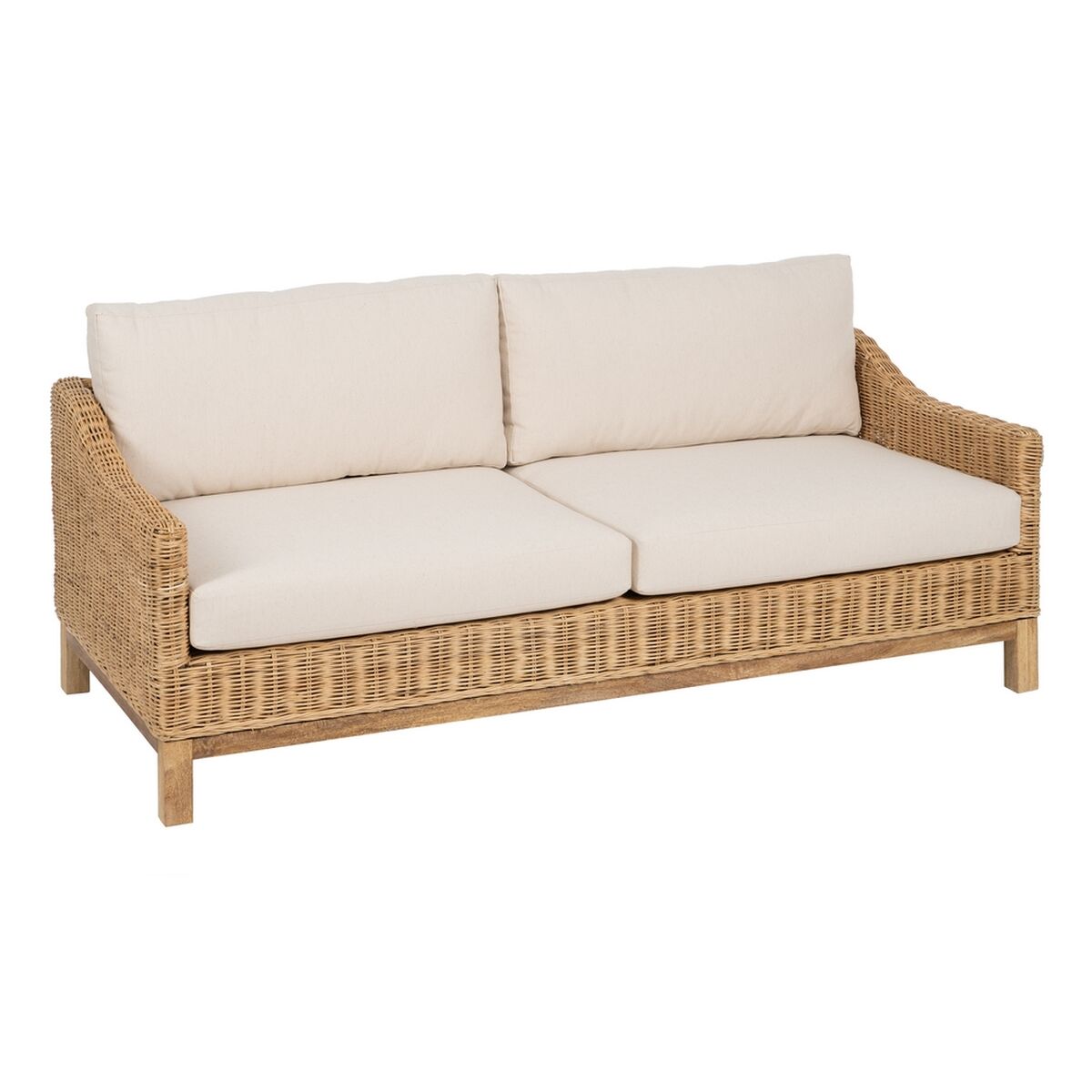 Trädgårdssoffa Naturell Mangoträ Foam Naturliga fibrer 180 x 86 x 80 cm