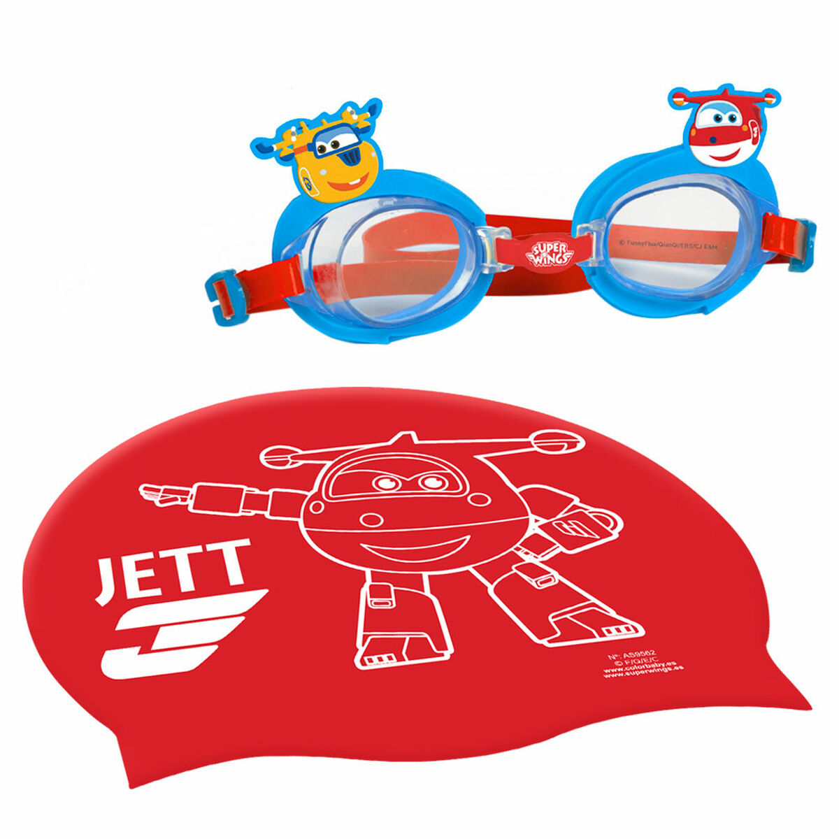 Badmössa och simglasögon Super Wings Barn (12 antal) - 2