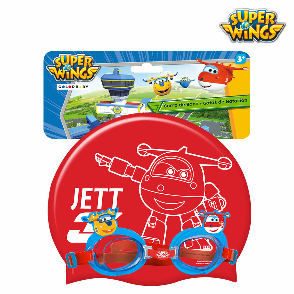 Badmössa och simglasögon Super Wings Barn (12 antal) - 5
