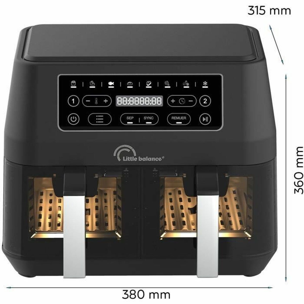 Luftfritös Little Balance 8765 Svart 2460 w 9 L - 2