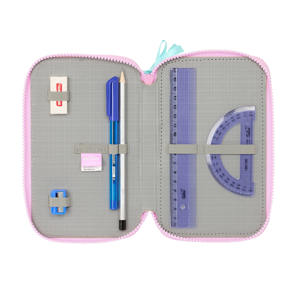 Trippel pennfodral Frozen Cool days Violett Himmelsblå 12,5 x 19,5 x 5,5 cm 36 Delar - 6