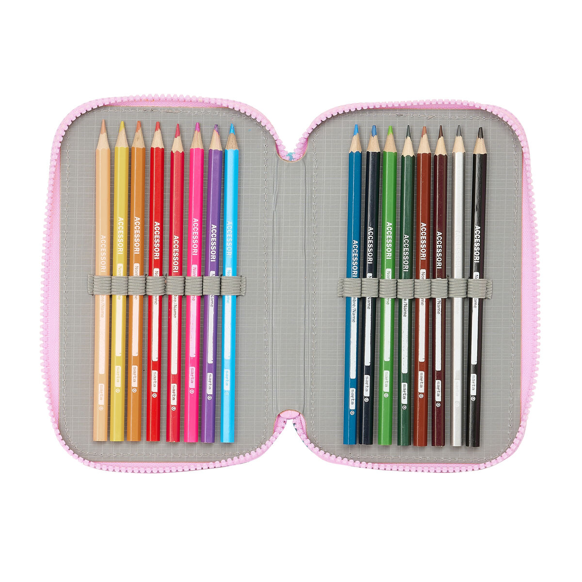 Trippel pennfodral Frozen Cool days Violett Himmelsblå 12,5 x 19,5 x 5,5 cm 36 Delar - 4