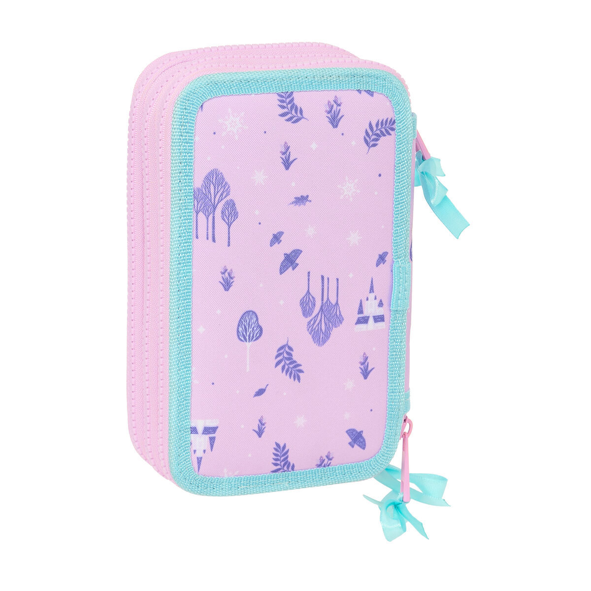 Trippel pennfodral Frozen Cool days Violett Himmelsblå 12,5 x 19,5 x 5,5 cm 36 Delar - 2