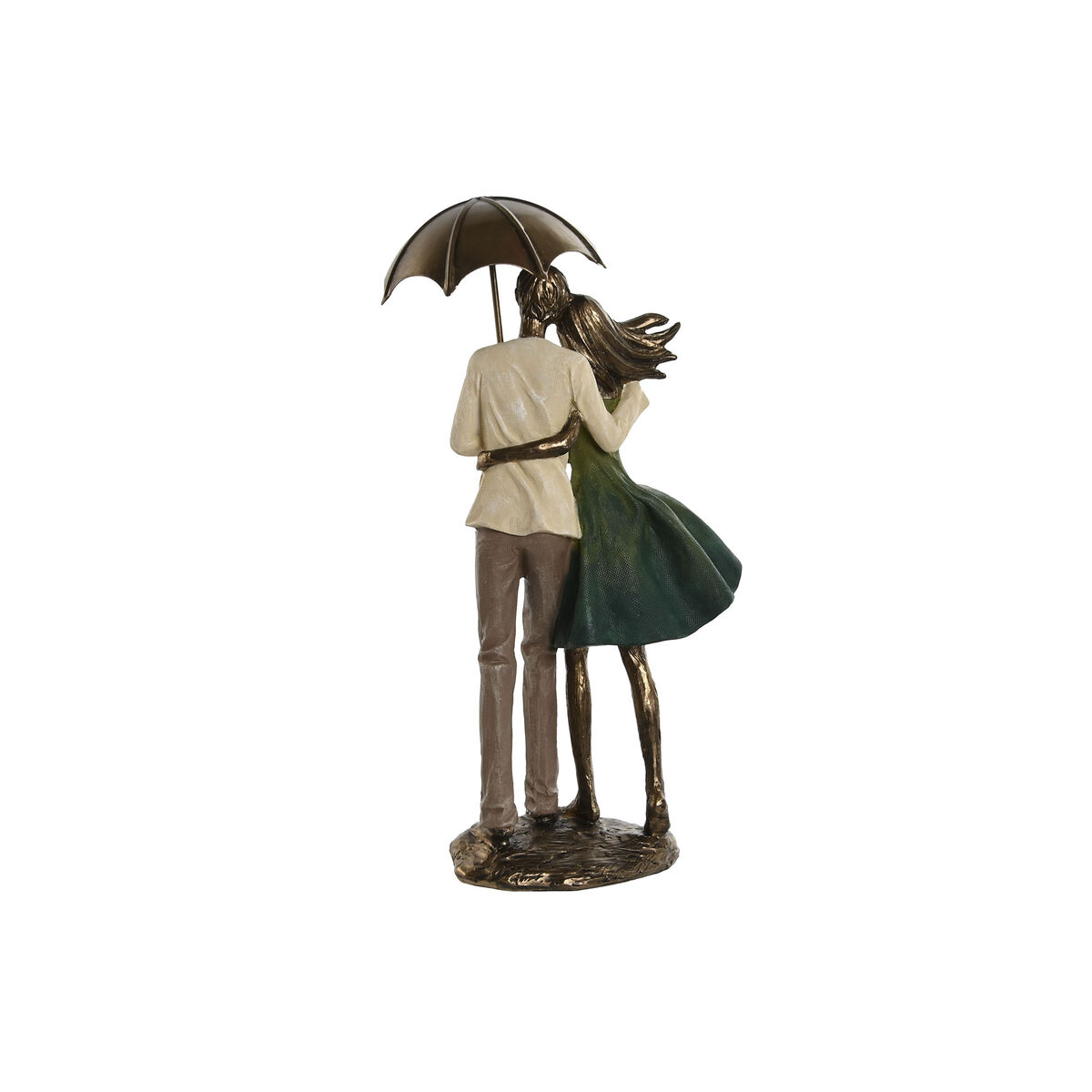 Prydnadsfigur Home ESPRIT Grön Gyllene Par 12,5 x 8 x 25,5 cm - 3