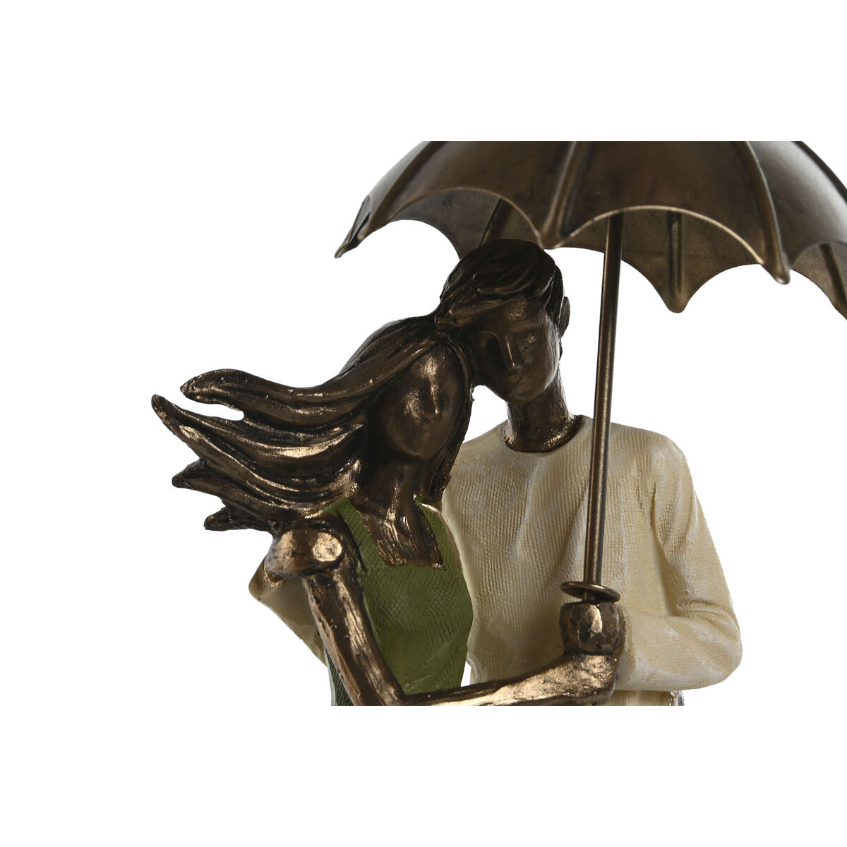 Prydnadsfigur Home ESPRIT Grön Gyllene Par 12,5 x 8 x 25,5 cm - 4