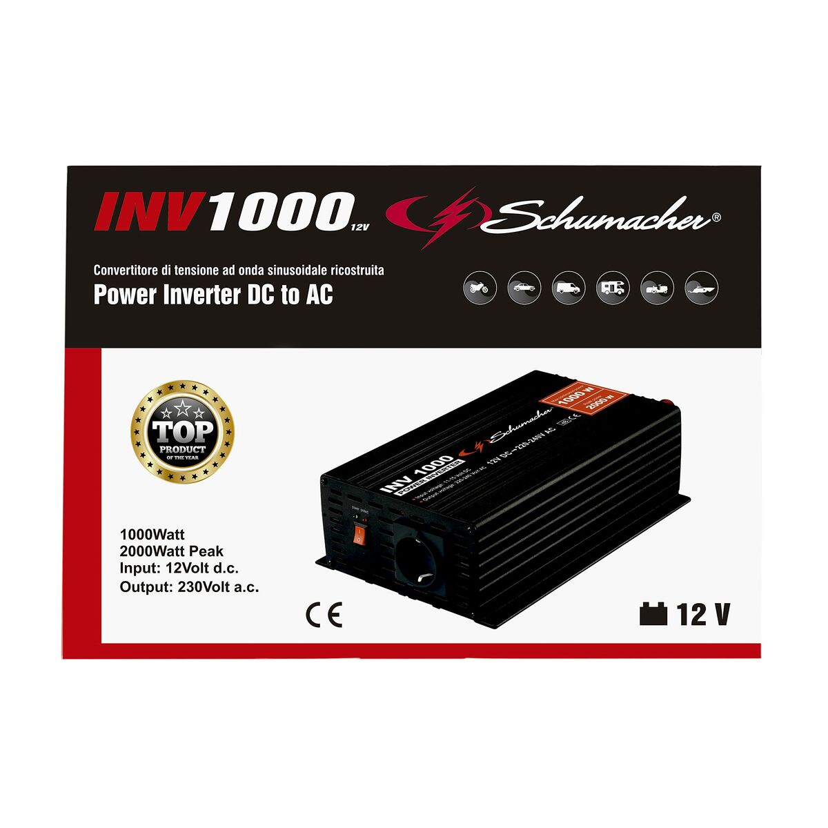 Elomvandlare Schumacher SCHS7003303 1000-2000 W - 4