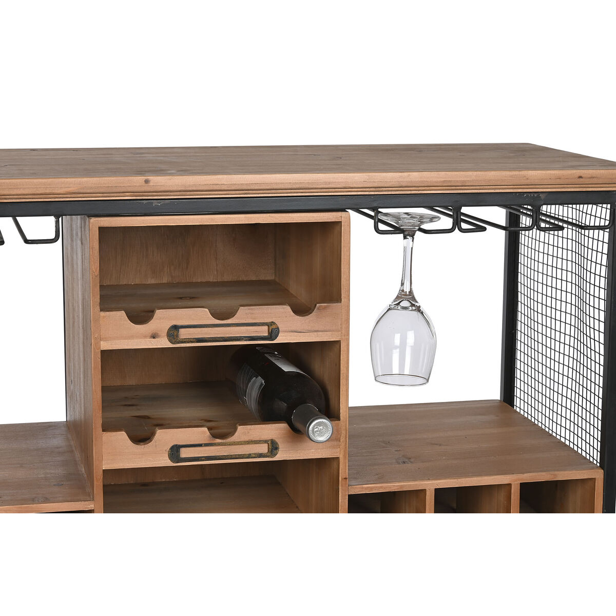 Flaskställ Home ESPRIT Brun Svart Metall Gran 94 x 37 x 91 cm - 4