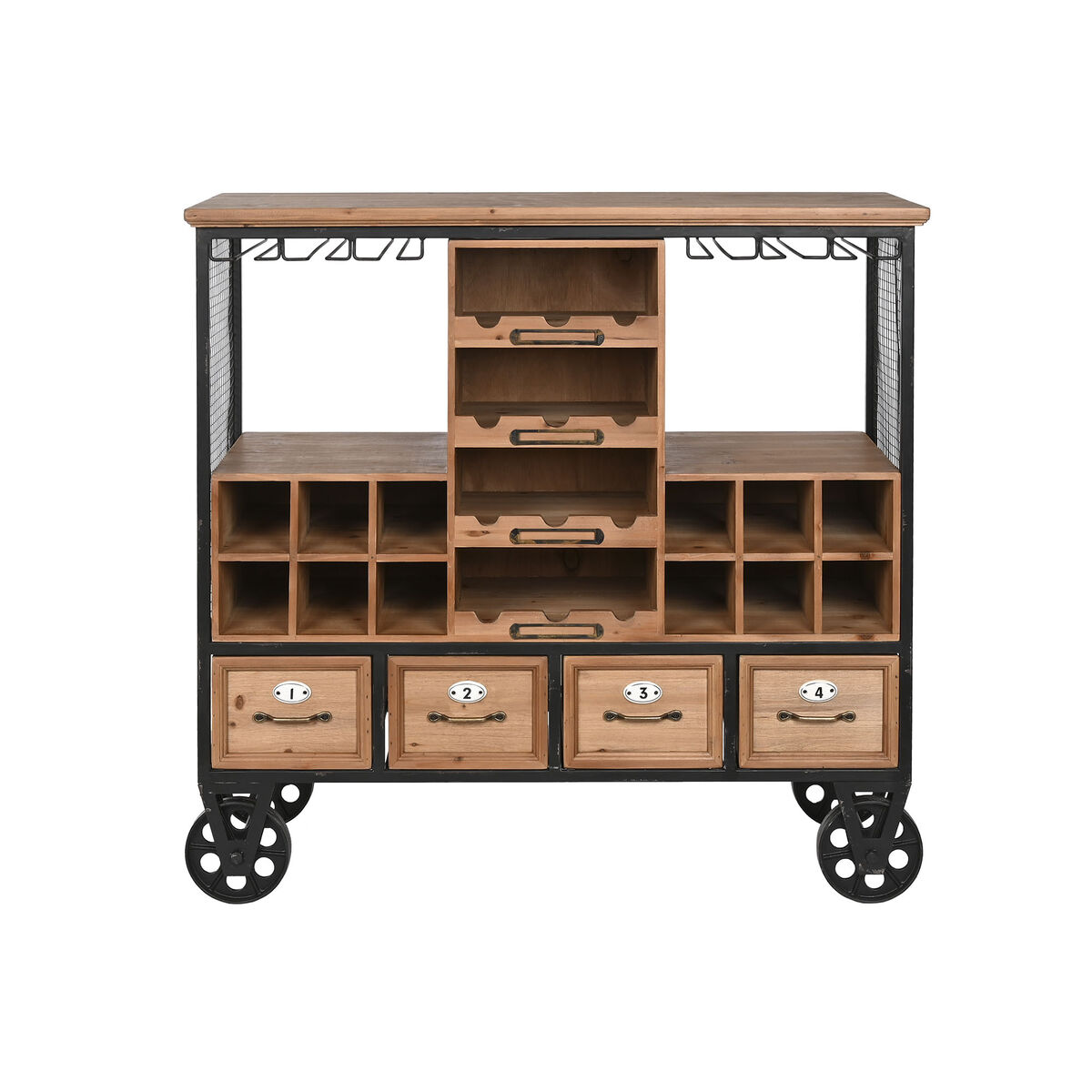 Flaskställ Home ESPRIT Brun Svart Metall Gran 94 x 37 x 91 cm - 7