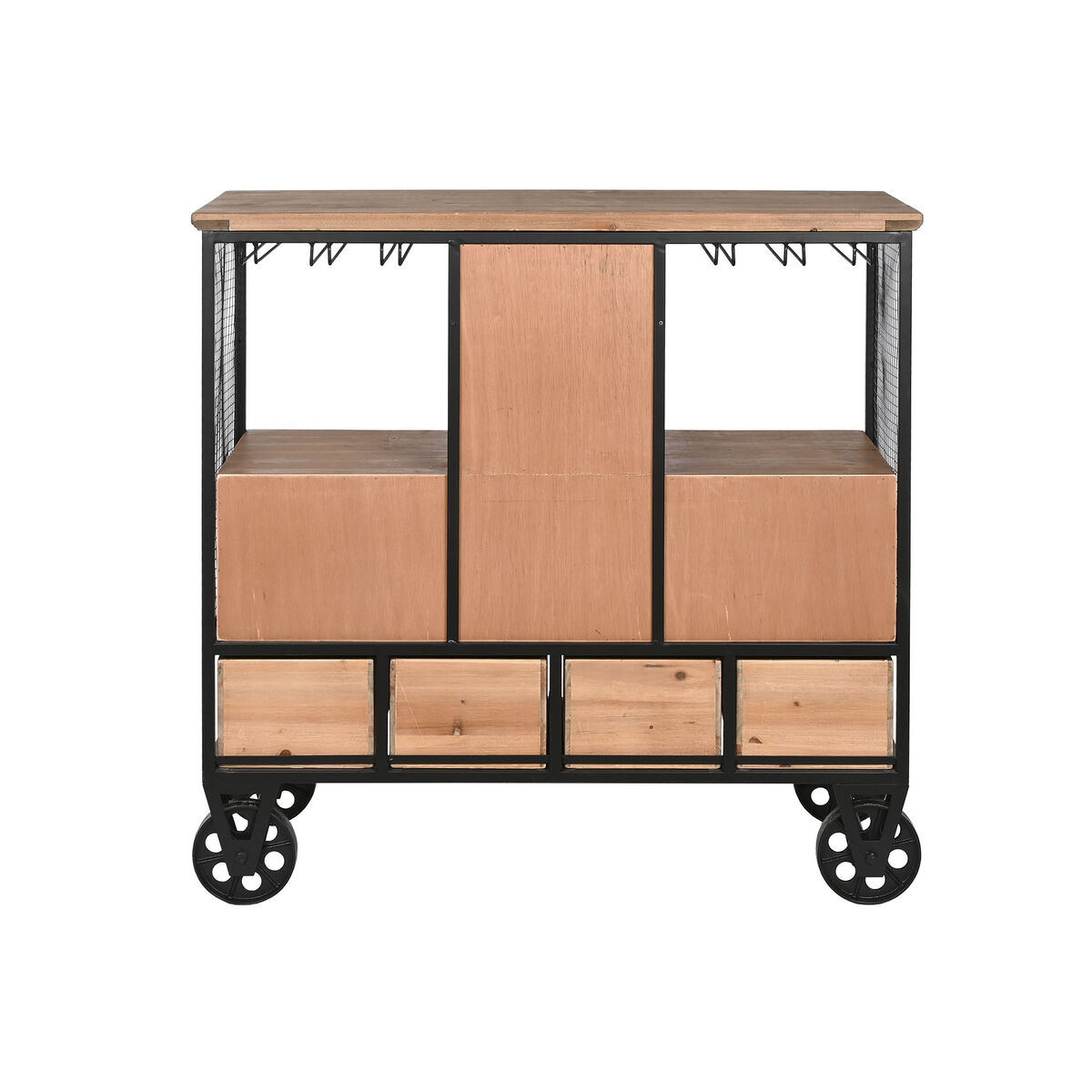 Flaskställ Home ESPRIT Brun Svart Metall Gran 94 x 37 x 91 cm - 2