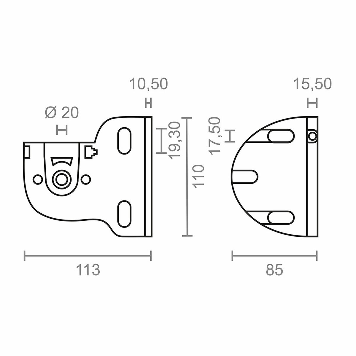 Stöd för markis Micel TLD03 Vit 11,3 x 8,5 x 11 cm Axel - 3