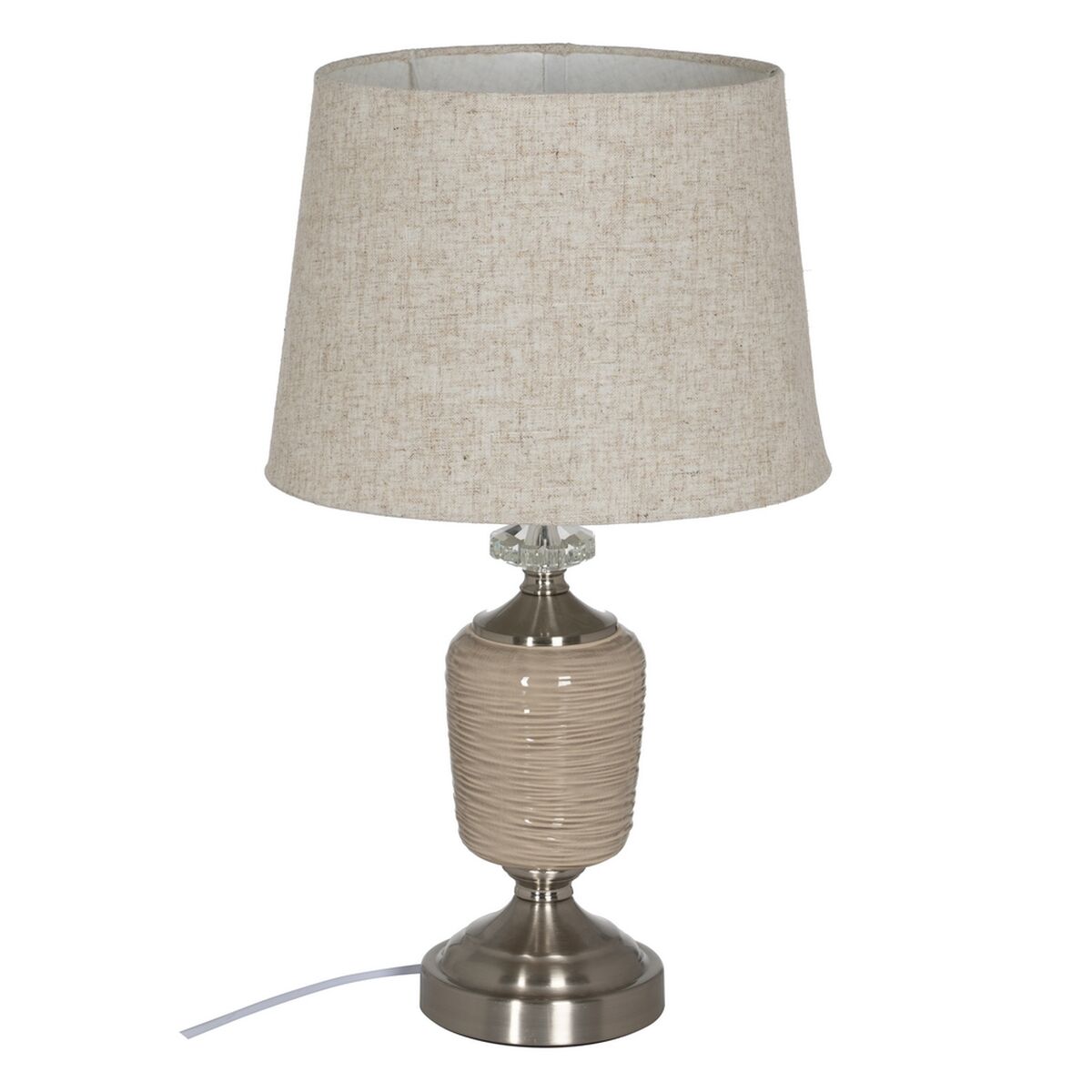 Bordslampa Beige Silvrig Metall Glas 10 W 220 V 31,5 x 31,5 x 54 cm