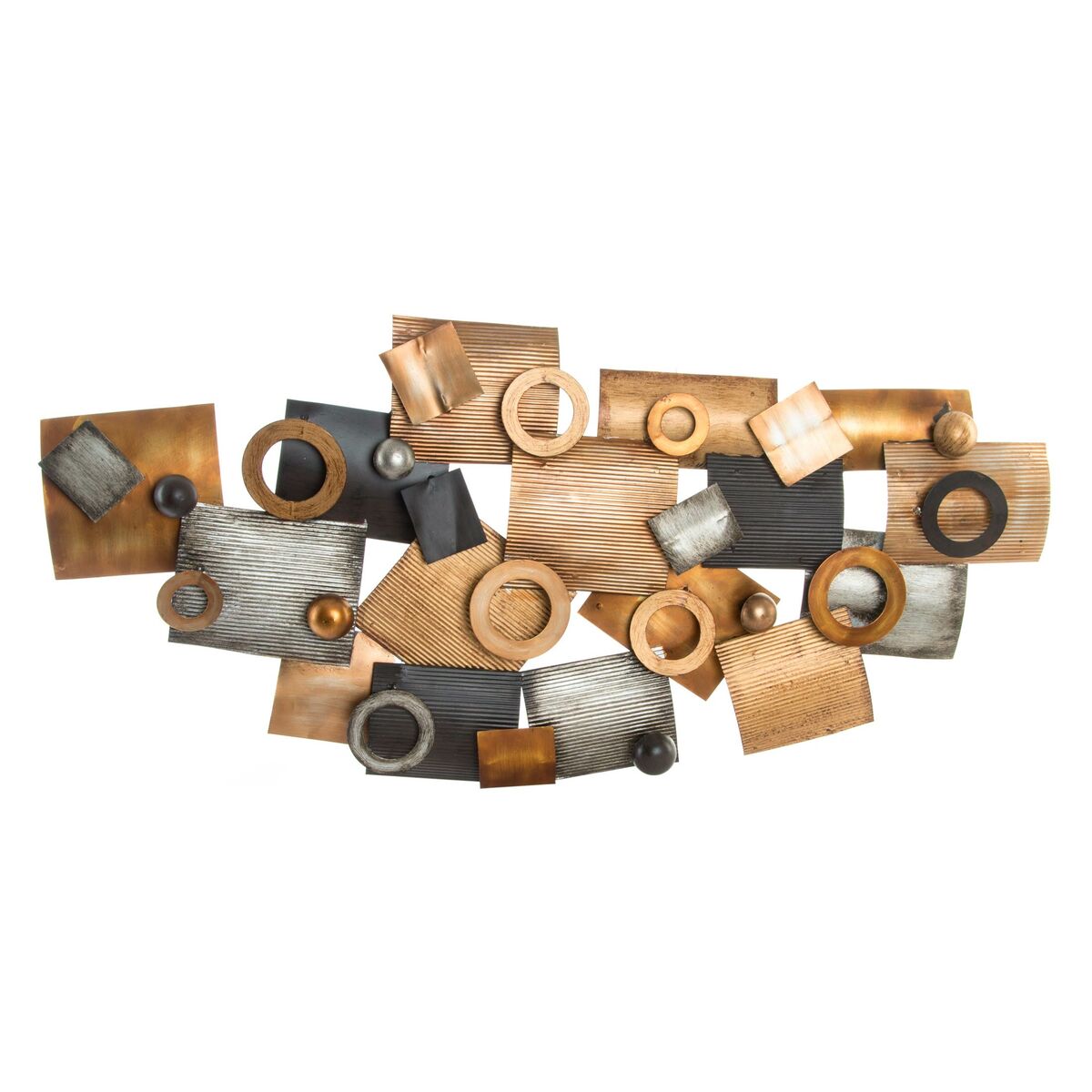 Väggdekoration DKD Home Decor Abstrakt Grå Metall Koppar Modern Cirklar (109 x 7 x 53 cm) - 4