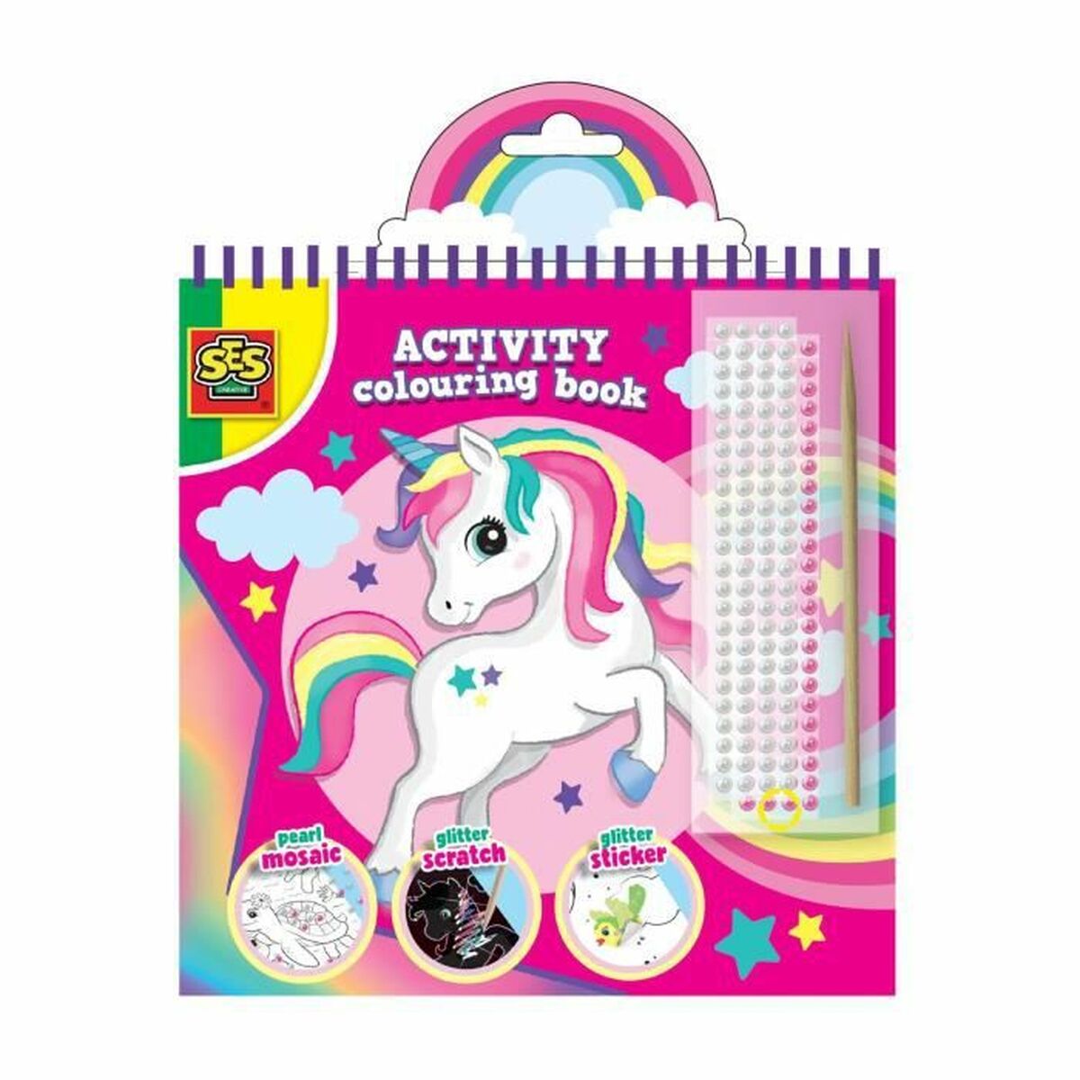 Målarbilder SES Creative Activity Colouring Book Set med klistermärken Anteckningsbok 3 i 1 - 4