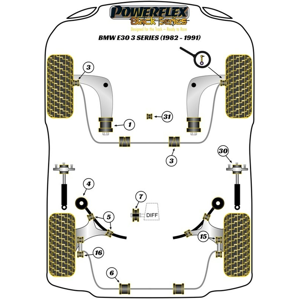 Silentblock Powerflex PFF5-303 Delantera Under - 4