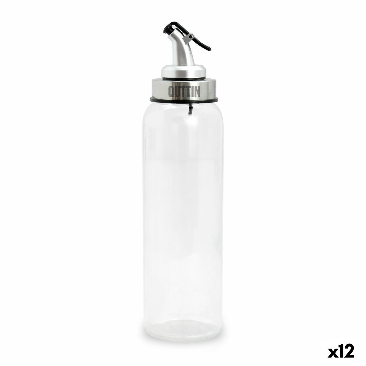 Oljeflaska Quttin Transparent Silvrig Glas 0,5 L 6 x 6 x 26 cm (12 antal)