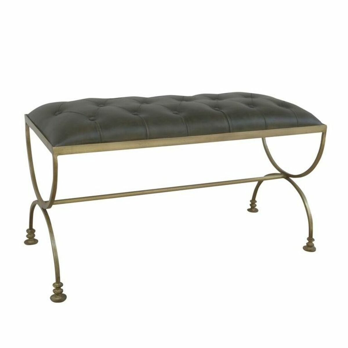 Foot-of-bed Bench DKD Home Decor 90 x 38 x 52 cm Gyllene Metall Grön Metallic