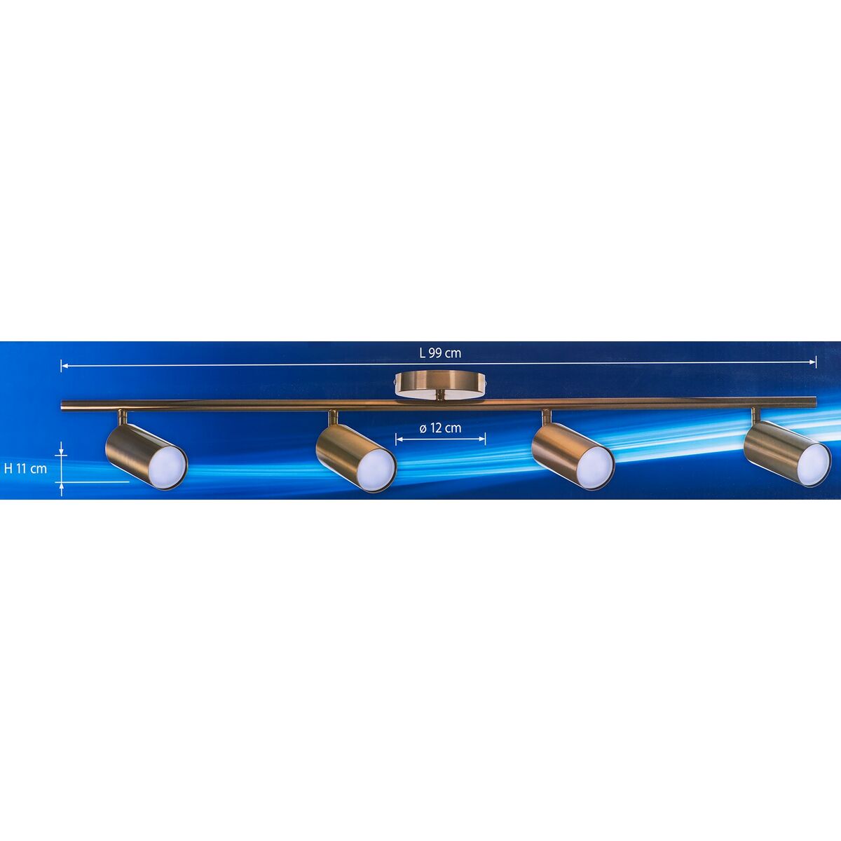 Taklampa Activejet AJE-SPECTRA 4P Guld Gyllene Metall 40 W - 7
