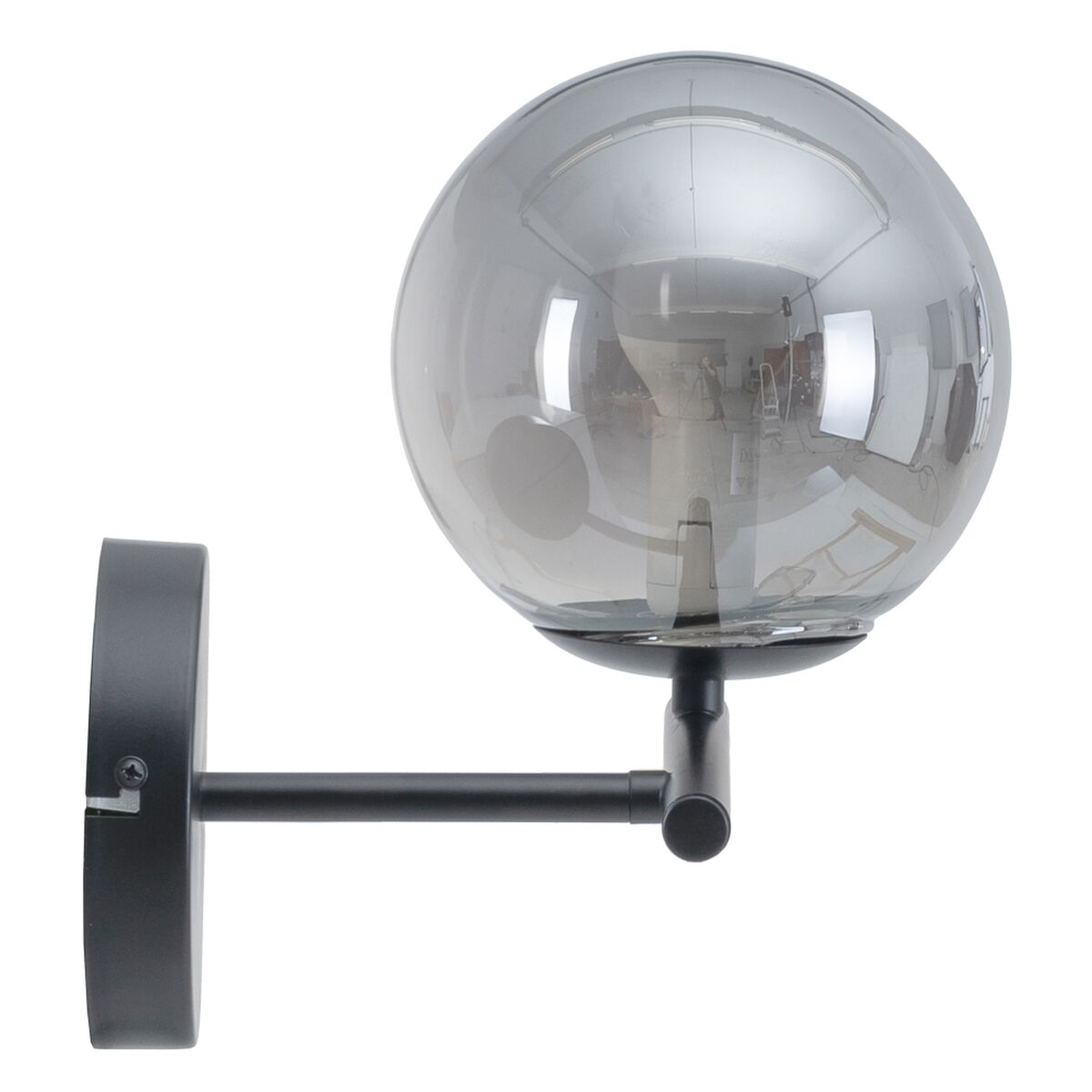 Vägglampa 27,5 x 20 x 20 cm Glas Svart Metall - 5
