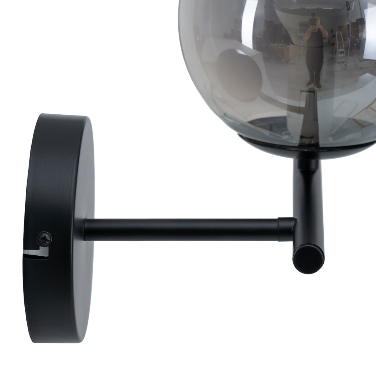 Vägglampa 27,5 x 20 x 20 cm Glas Svart Metall - 3