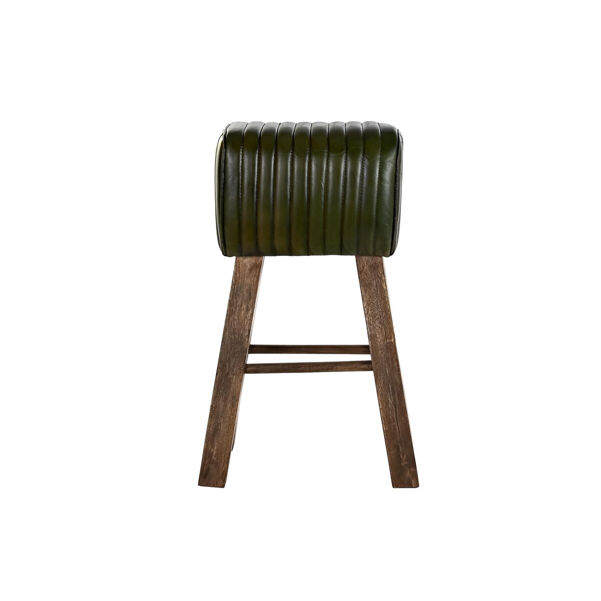 Sittpall DKD Home Decor Trä Brun Läder Grön (41 x 30 x 79 cm) - 3