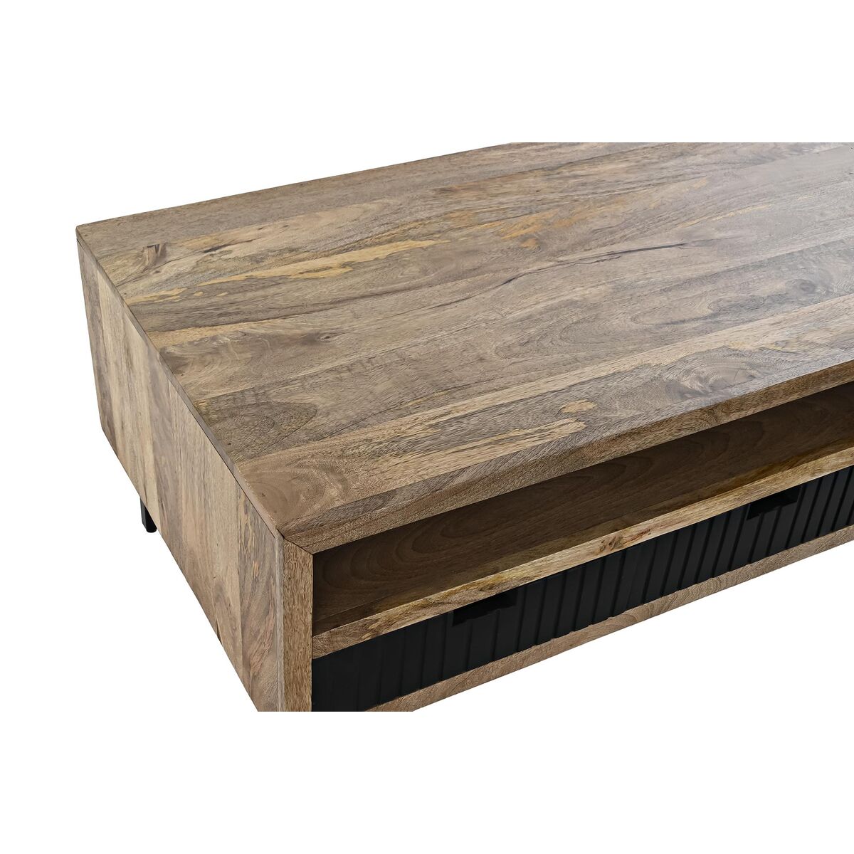 Soffbord DKD Home Decor Svart Ljusbrun Metall Mangoträ 120 x 60 x 45 cm - 7