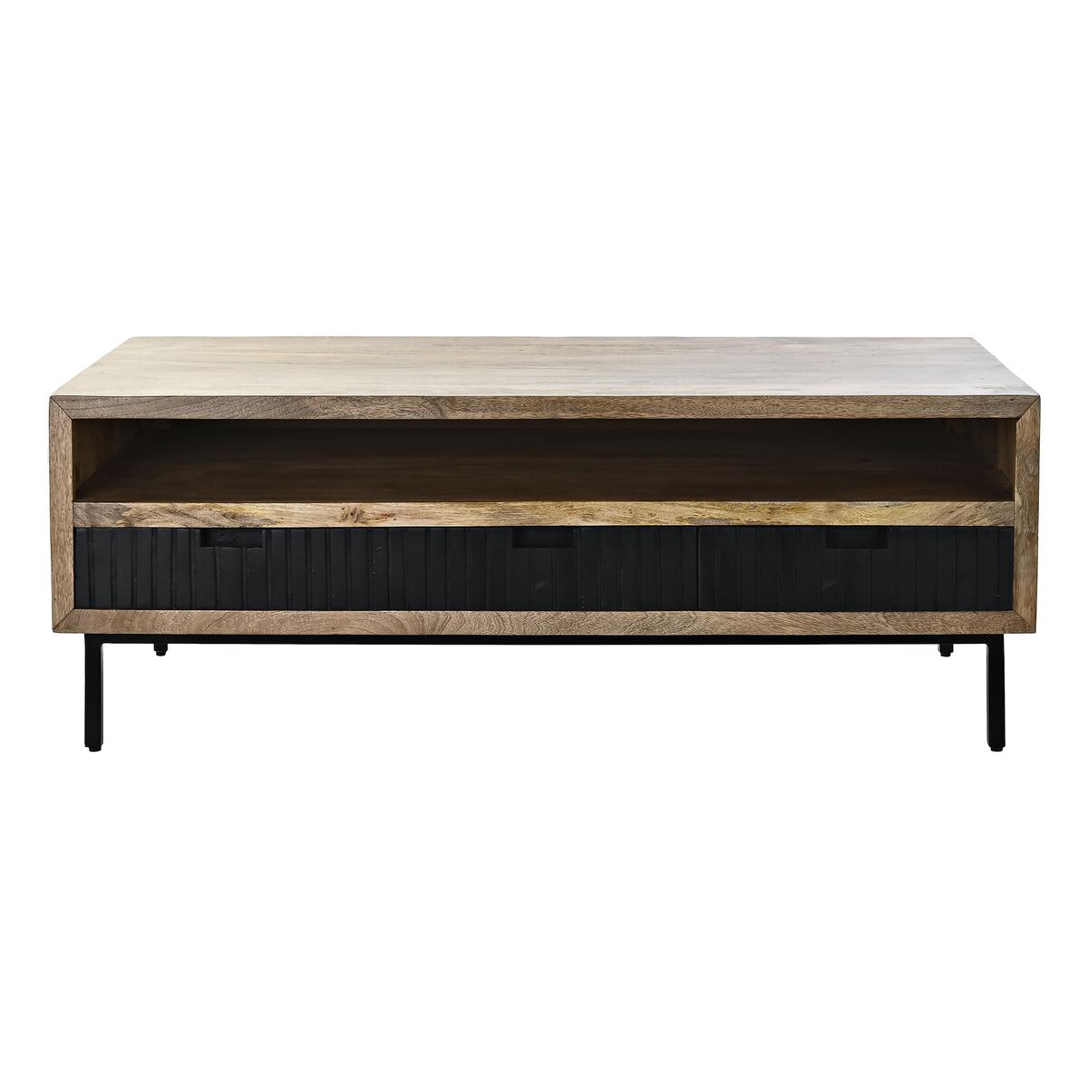 Soffbord DKD Home Decor Svart Ljusbrun Metall Mangoträ 120 x 60 x 45 cm - 6