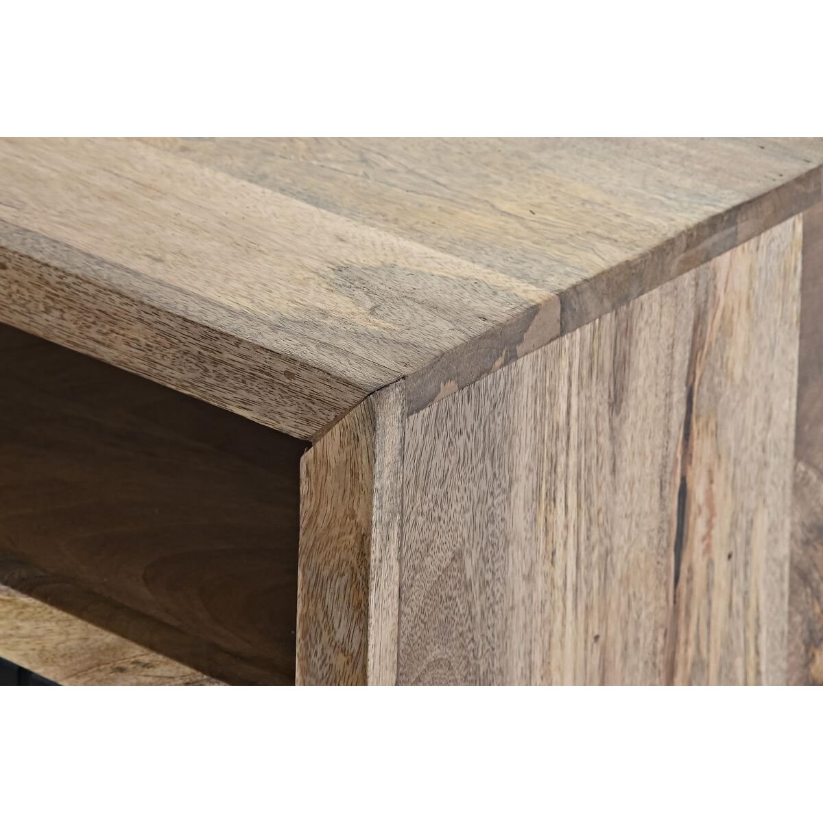Soffbord DKD Home Decor Svart Ljusbrun Metall Mangoträ 120 x 60 x 45 cm - 2