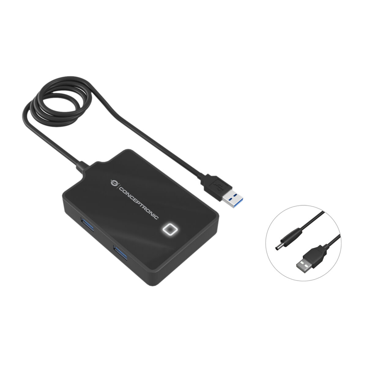 USB-HUB Conceptronic 110517107101 Svart 90 cm (1 antal) - 2