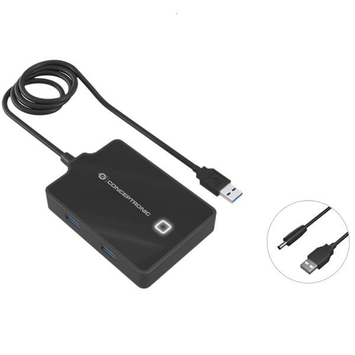 USB-HUB Conceptronic 110517107101 Svart 90 cm (1 antal)