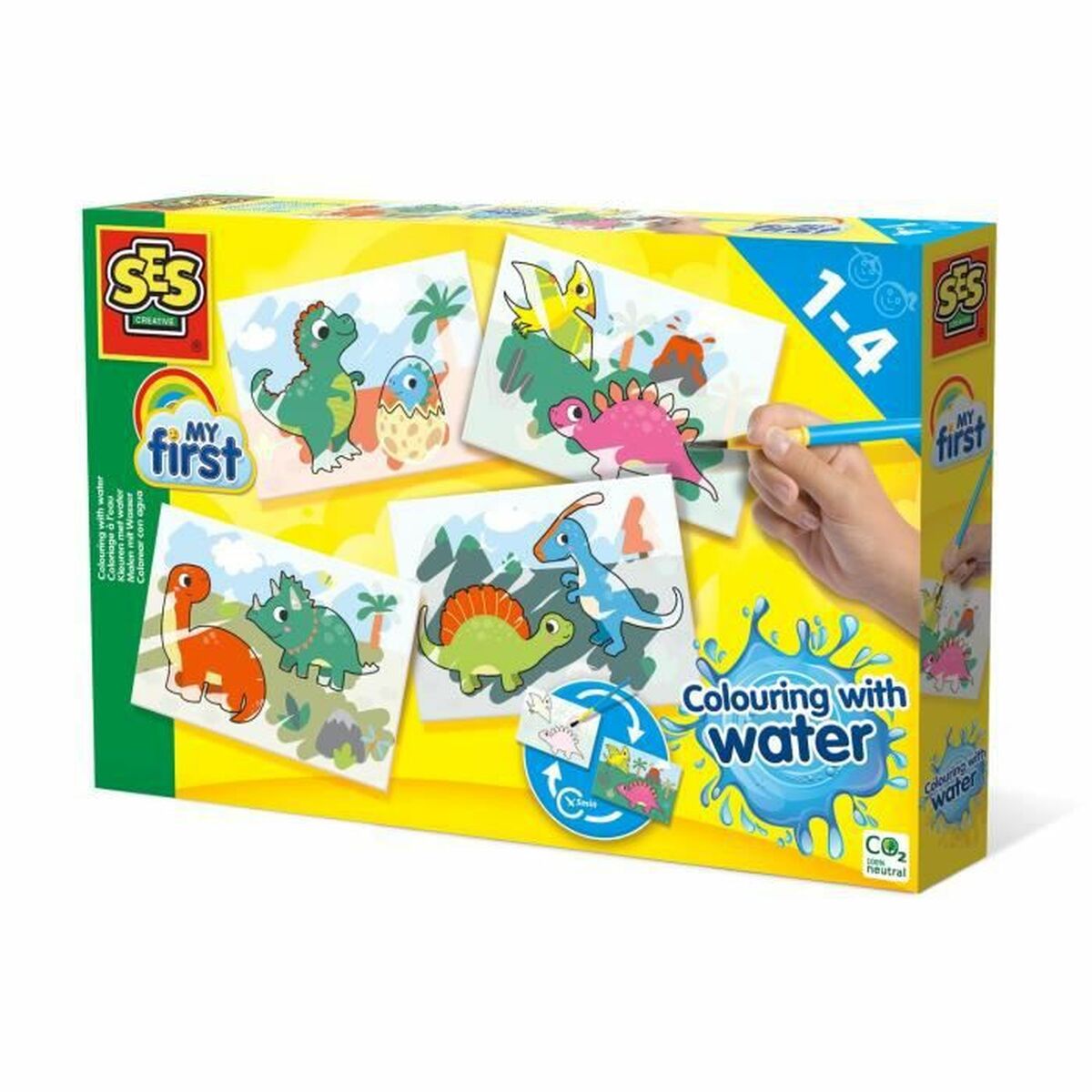 Målarbilder SES Creative Colouring with Water Dinosaurier