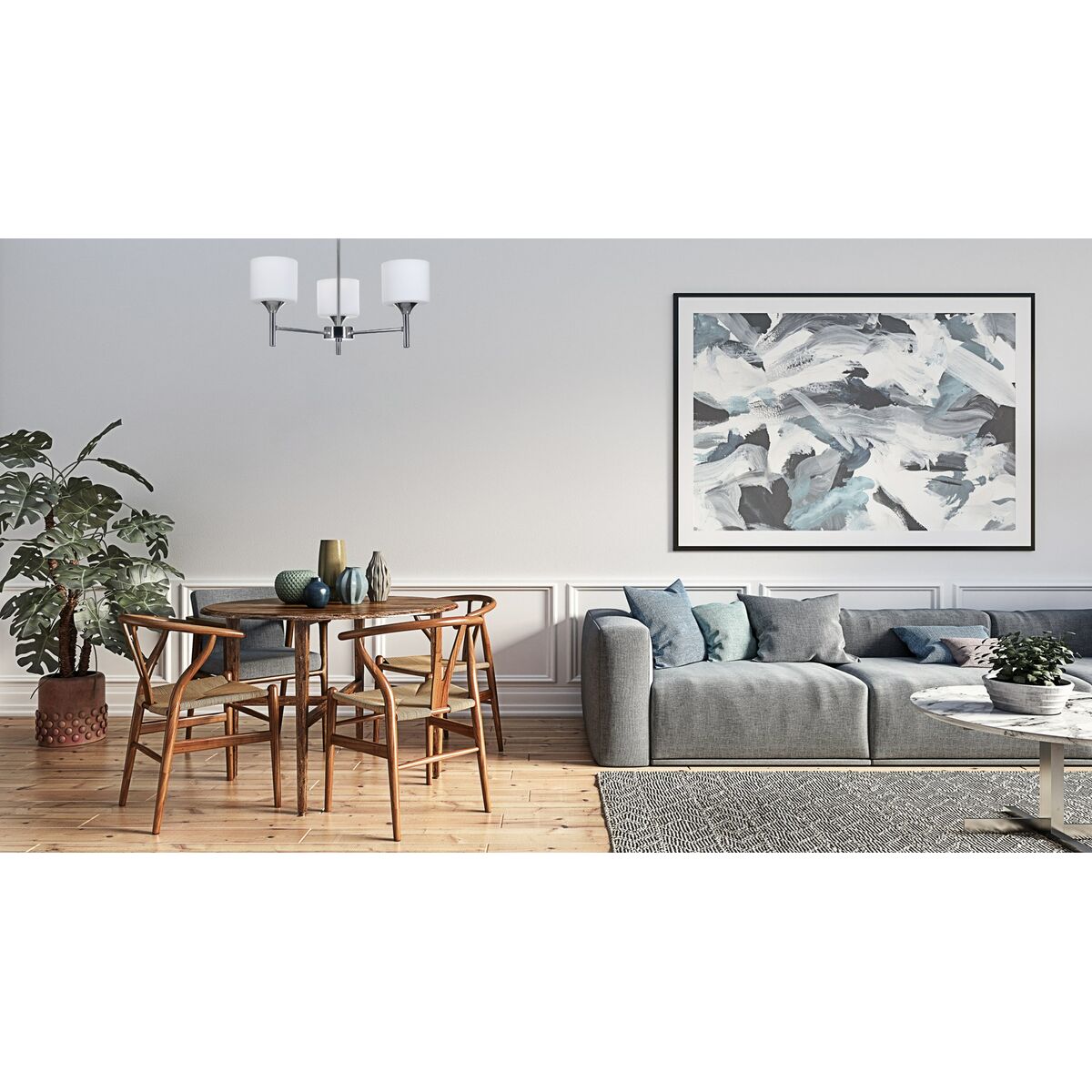 Taklampa Activejet AJE-MIRA 3P Vit Silvrig Metall 40 W - 2