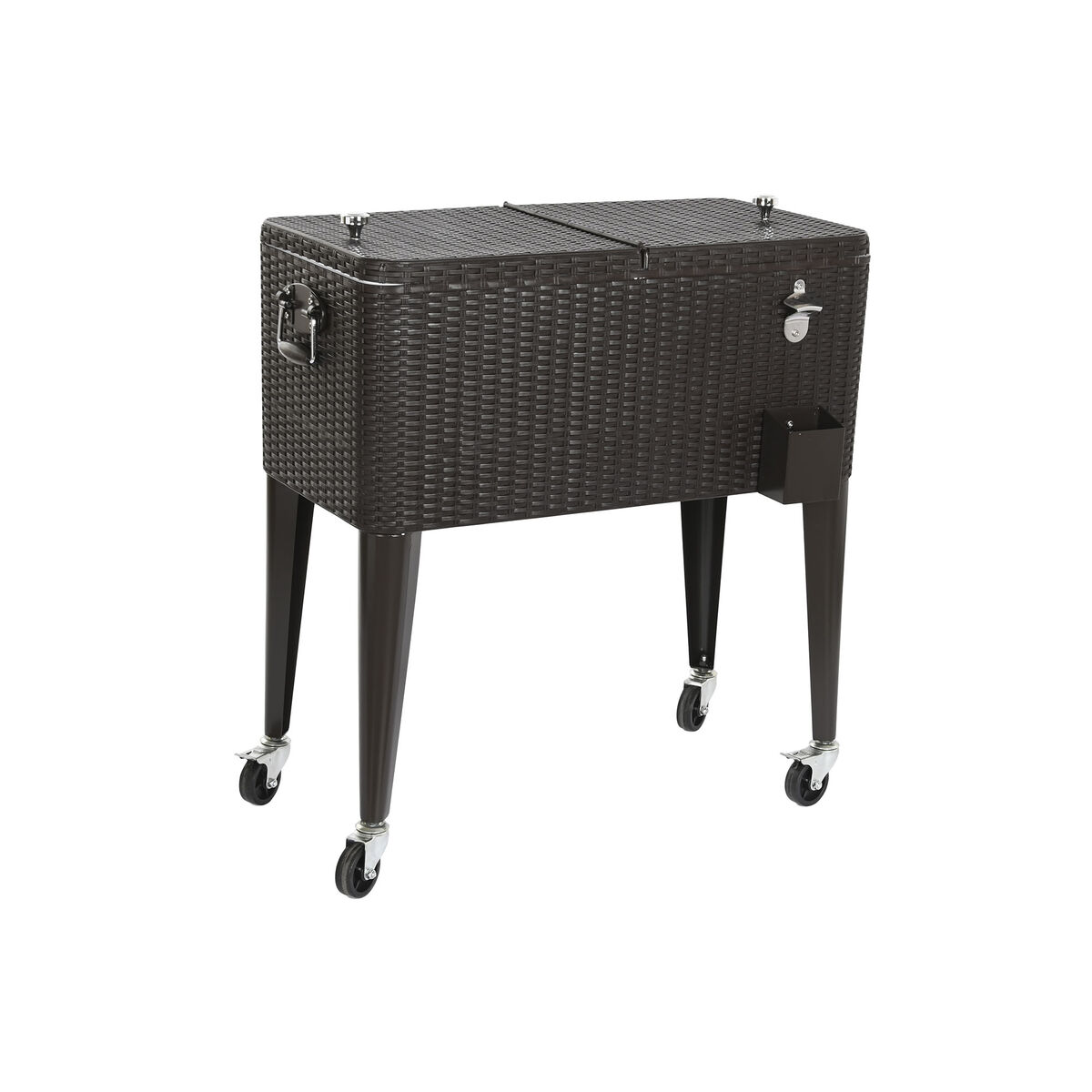 Bärbar kyl DKD Home Decor Brun Metall syntetisk rattan 76 L 83 x 48 x 86 cm